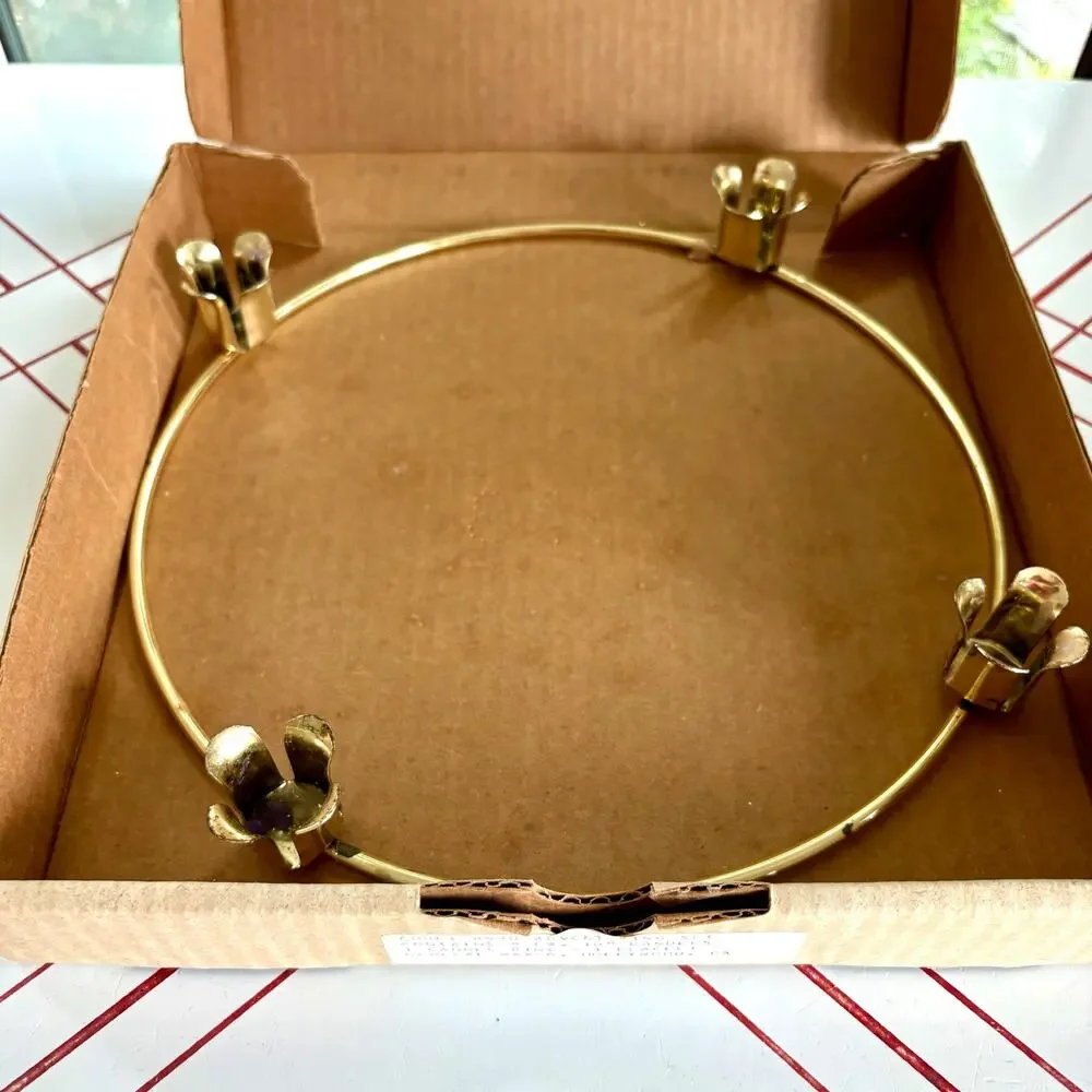 Vintage Gold Tone Brass Advent Candle Wreath Ring by General Wax Co